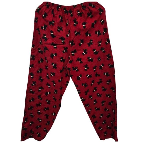 Red Scottie Yorkie Holiday Pajama Lounge Pants Cute Dog Women's Size Medium - Picture 2 of 4